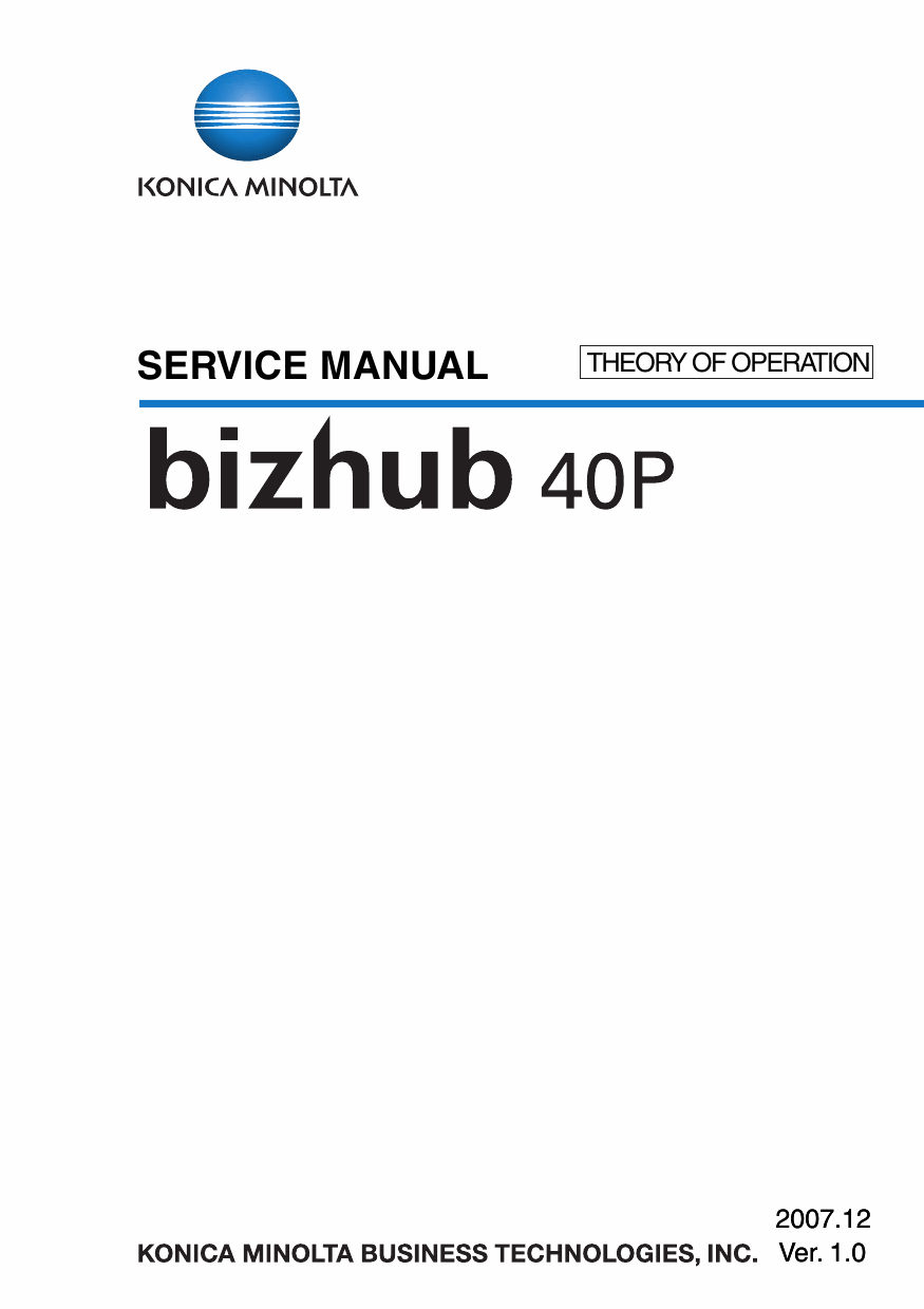 Konica-Minolta bizhub 40P THEORY-OPERATION Service Manual-1